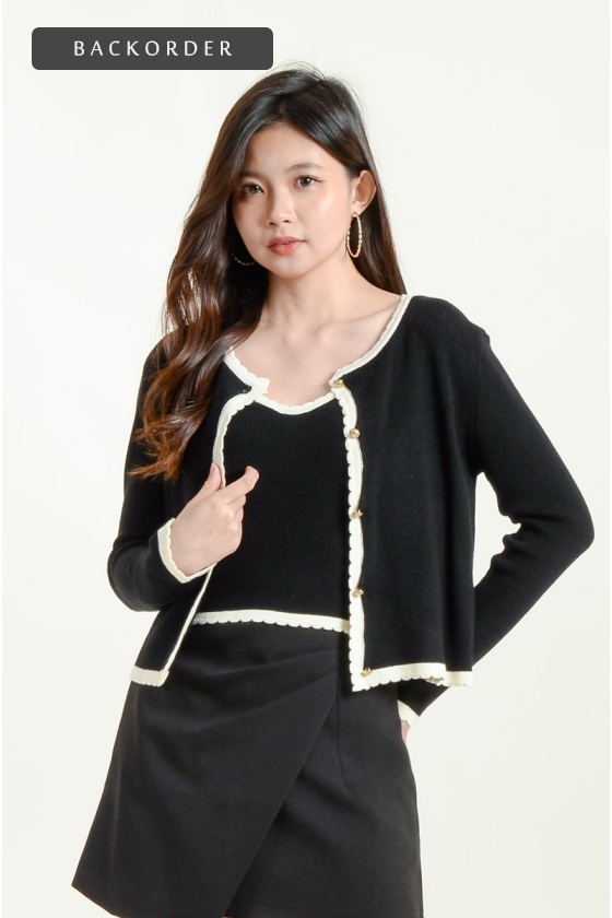 [BackOrder ETA 4 July] Joy Knitted Two-Piece Top - Black