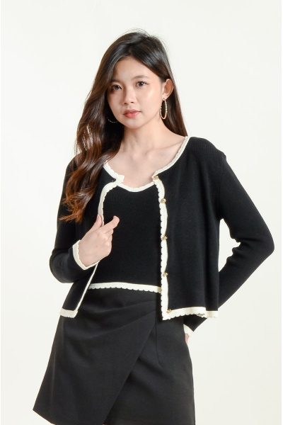 Joy Knitted Two-Piece Top - Black