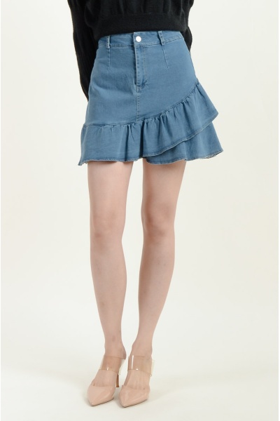 Ariah Ruffle Skort - Blue