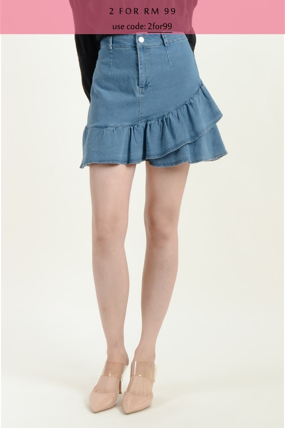 Ariah Ruffle Skort - Blue