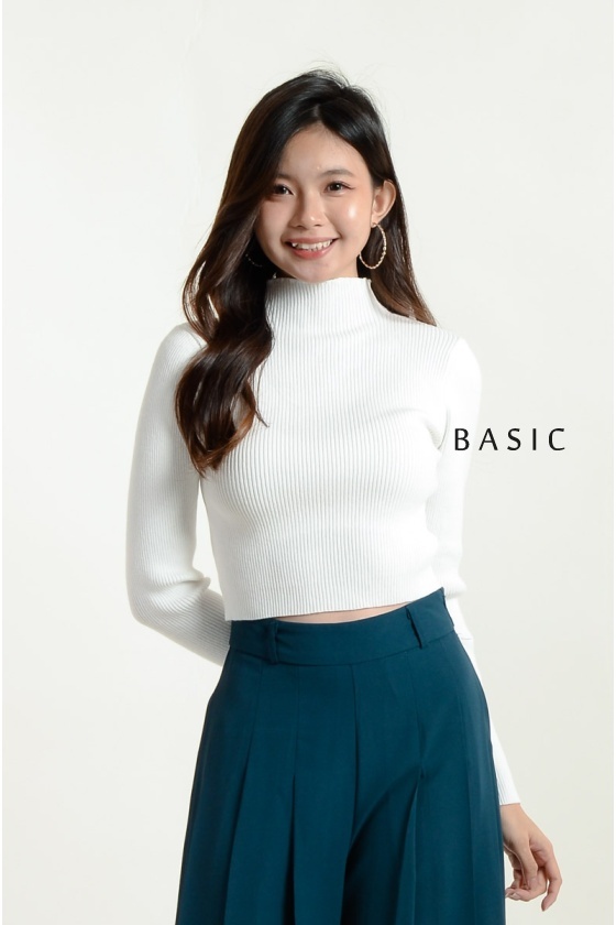 Lexi Crop Knitted Top - White