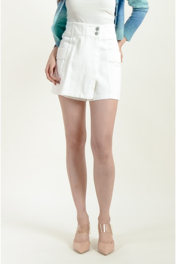 Brinley Pocket Overlay Skort - White