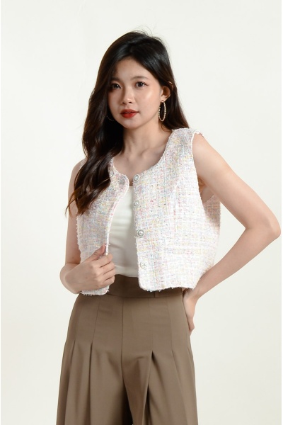 Armani Sleeveless Tweed Top