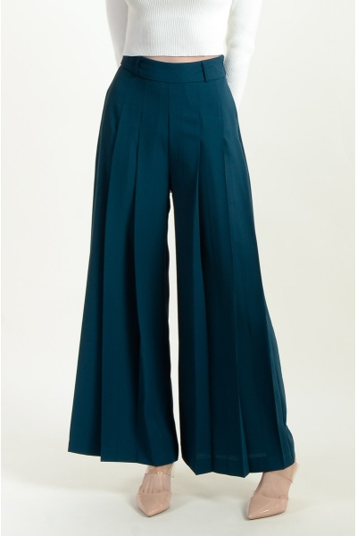 Salem Pleated Palazzo Pants - Green