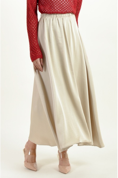 Lana Satin Maxi Skirt - Champagne