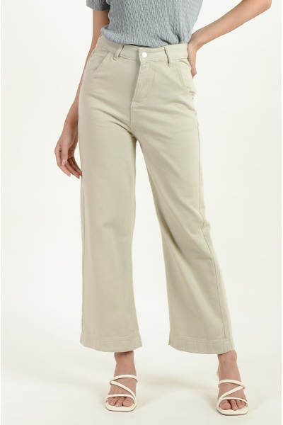 Elaine Straight Cut Jeans - Tea White