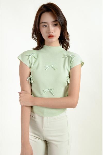 [3 for RM 99] Legacy Bow Knitted Top - Mint