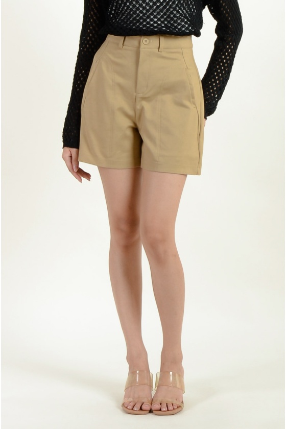 Lyra Flare Bermuda Shorts - Khaki