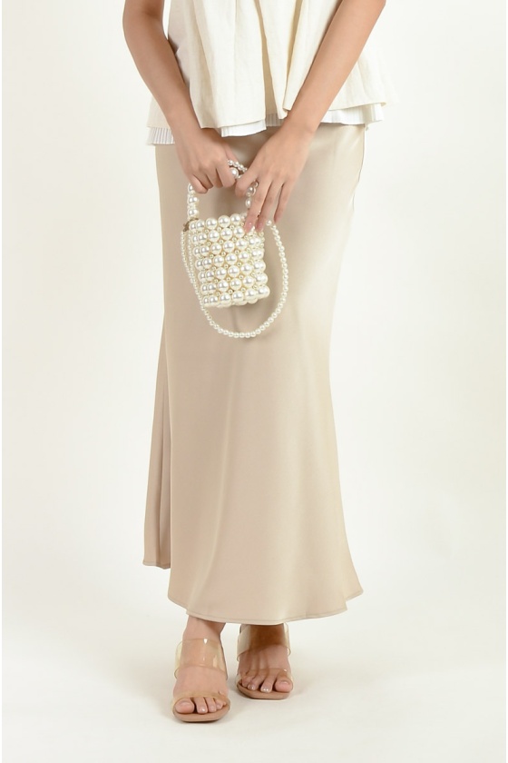 Jessica Satin Mermaid Skirt - Champagne