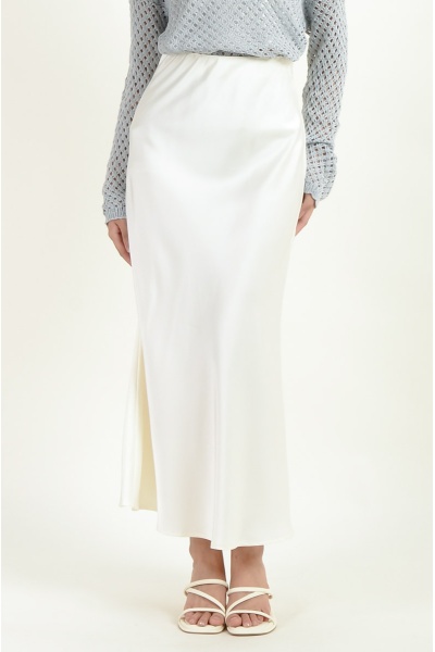 Jessica Satin Mermaid Skirt - White
