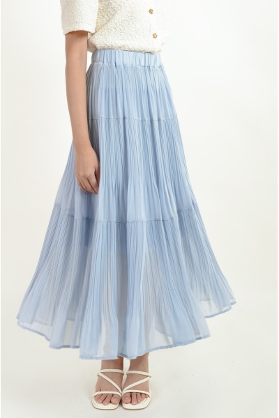 Jordan Pleated Maxi Skirt - Blue