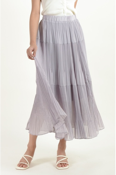 Jordan Pleated Maxi Skirt - Purple