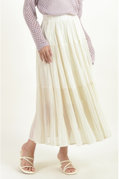 Jordan Pleated Maxi Skirt - Beige