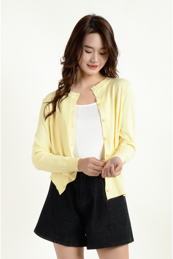 [3 for RM 99] Alma Button Down Cardigan - Yellow