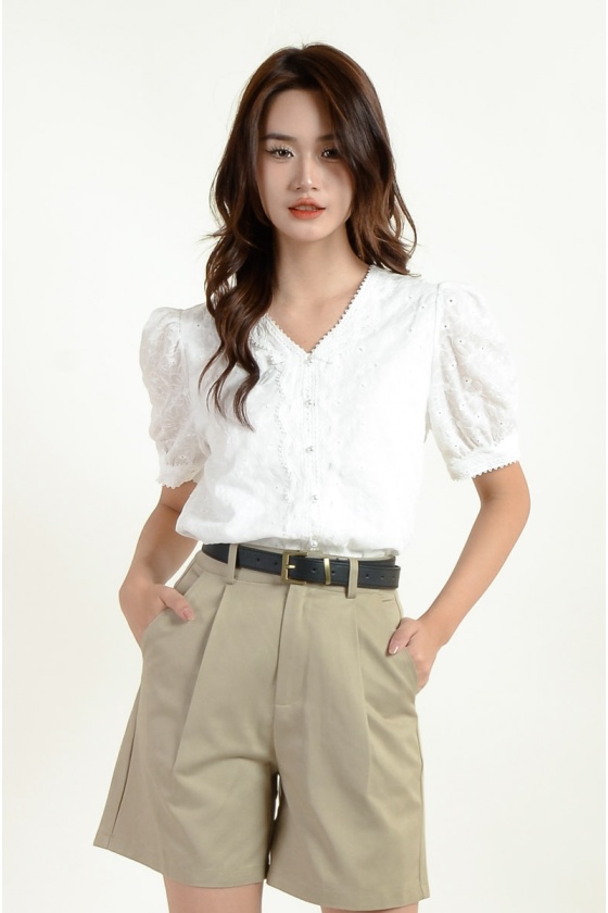 Yaretzi Crochet V Neck Top