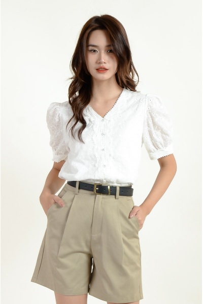 Yaretzi Crochet V Neck Top