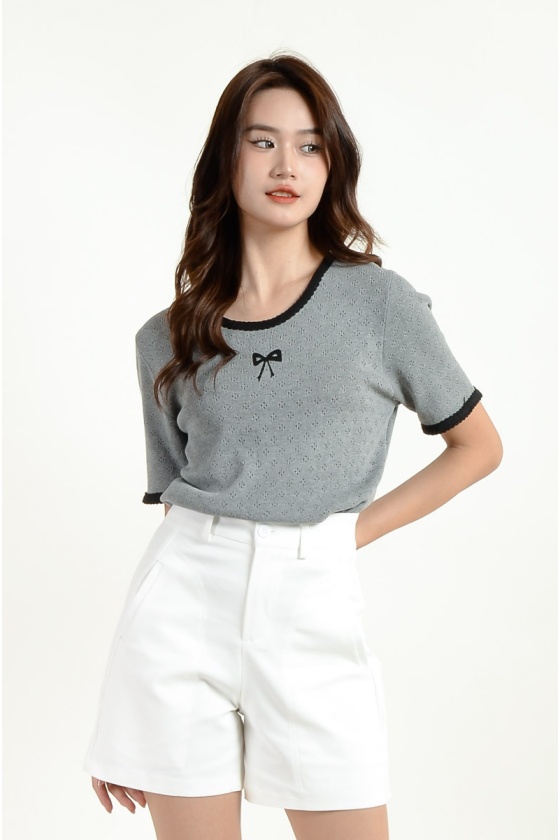 Averie Contrast Bow Top