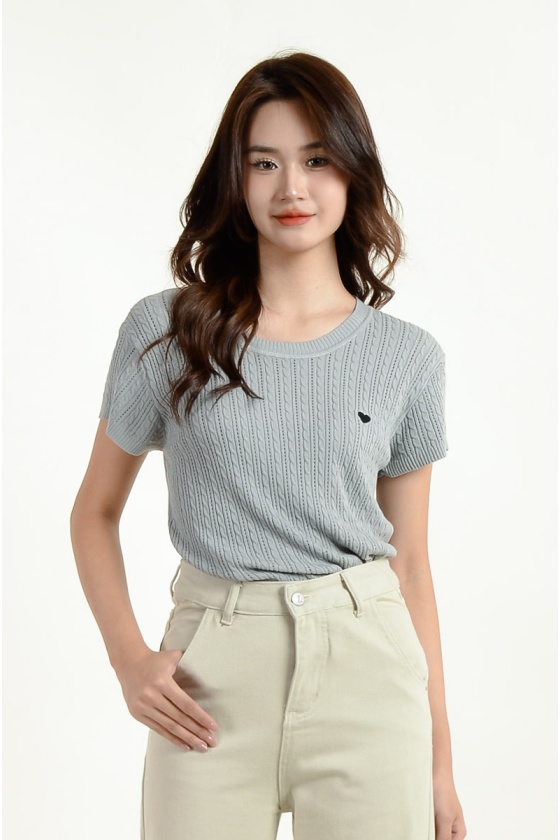 Ivory Love Textured Top