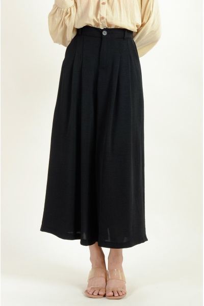 Jennifer A-Line Skirt Pants - Black