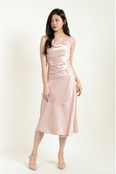 Maliyah Strap Floral Dress - Pink
