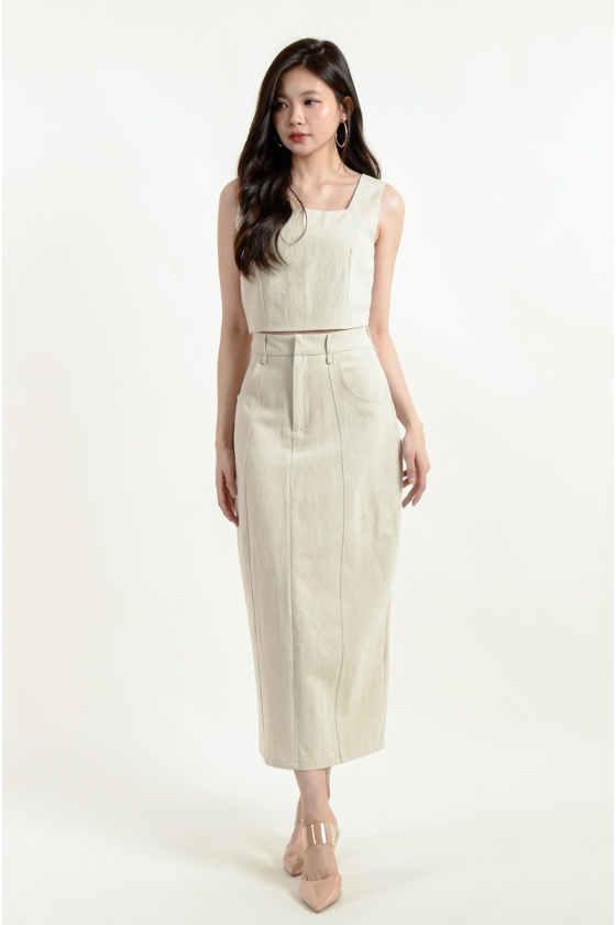 Katie Midi Two-Piece setwear - Cream