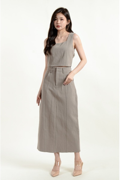 Katie Midi Two-Piece setwear - Grey