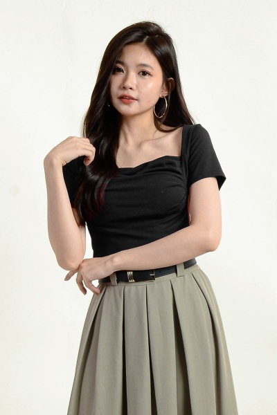 Bonnie Square Neck Top - Black