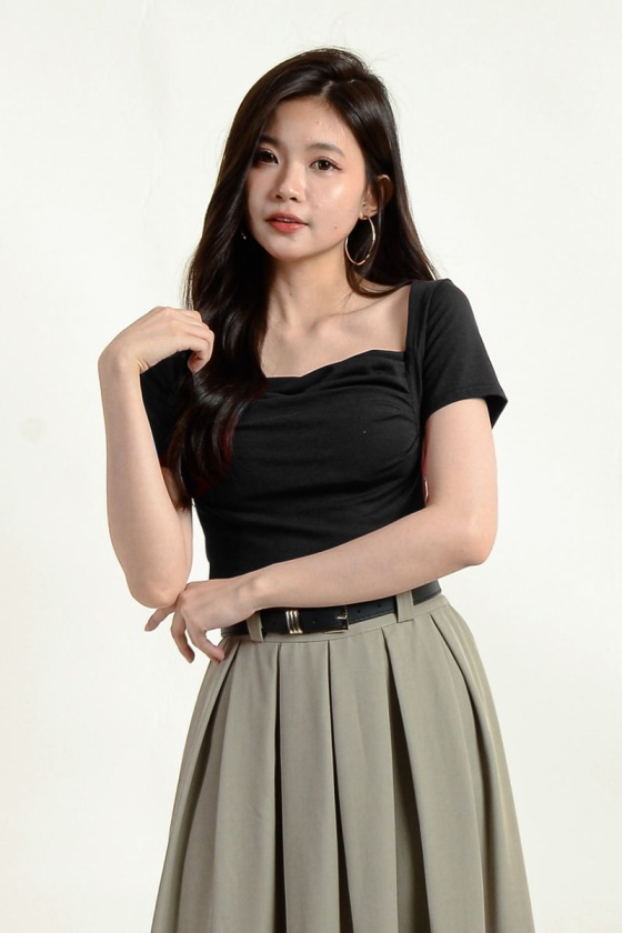 Bonnie Square Neck Top - Black