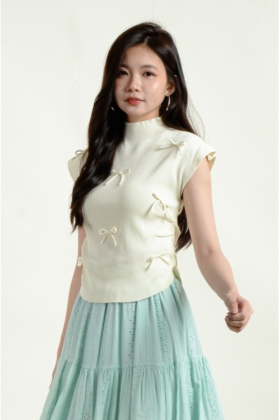 [3 for RM 99] Legacy Bow Knitted Top - Beige