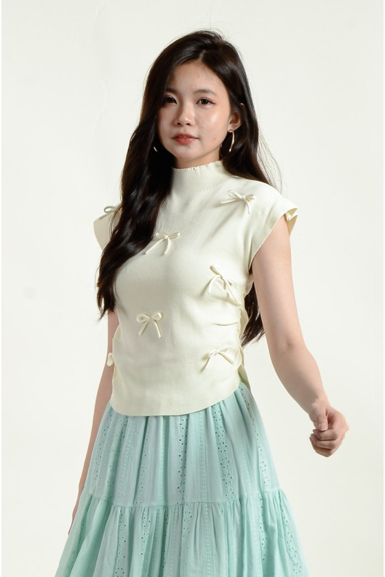[3 for RM 99] Legacy Bow Knitted Top - Beige