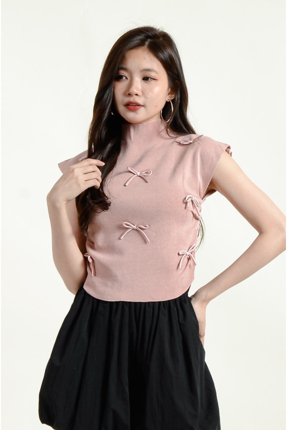 [3 for RM 99] Legacy Bow Knitted Top - Pink