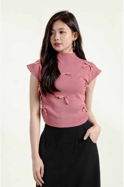 [3 for RM 99] Legacy Bow Knitted Top - Rose