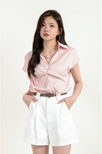 Keira Twisted Blouse - Pink