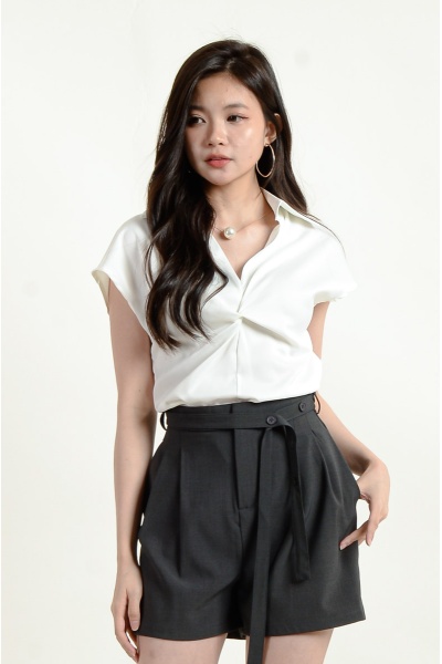 Keira Twisted Blouse - White