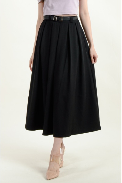 Dayana Pleated Maxi Skirt - Black