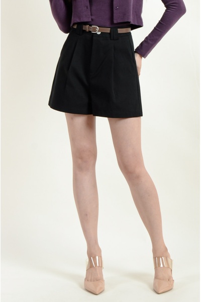 Briana Belted Shorts - Black