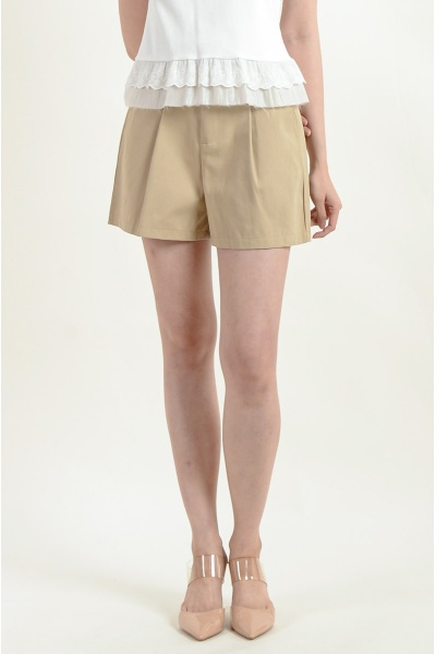 Briana Belted Shorts - Khaki