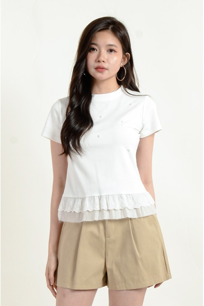 Meredith Beaded Peplum Top