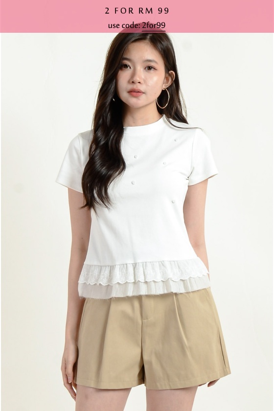 Meredith Beaded Peplum Top