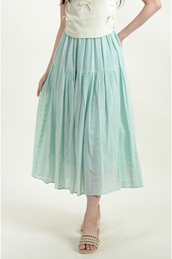 Carter Crochet Layered Skirt - Mint
