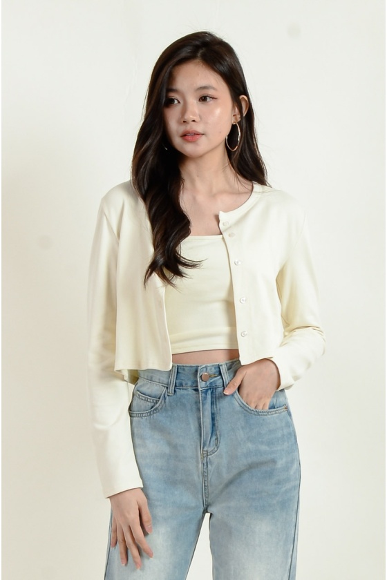 Kayleigh Two-Piece Cardigan Set - White