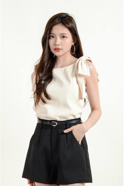 Addilyn Sweet Bow Top - Cream