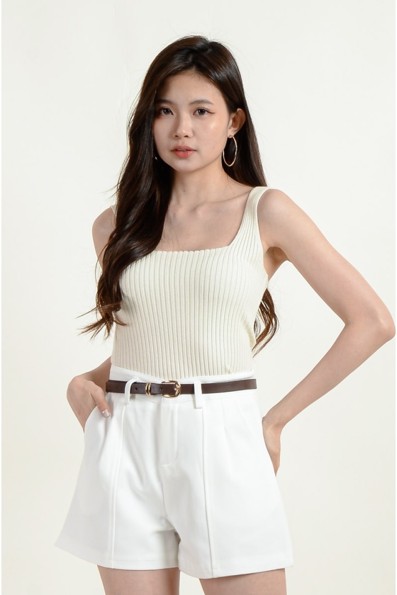 Leona Knitted Singlet - Cream