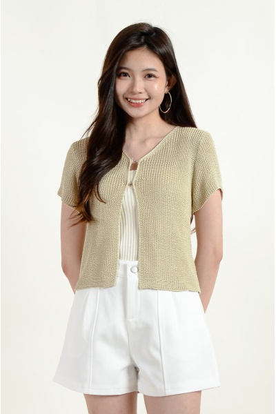 Nalani Knitted Cape Top - Khaki