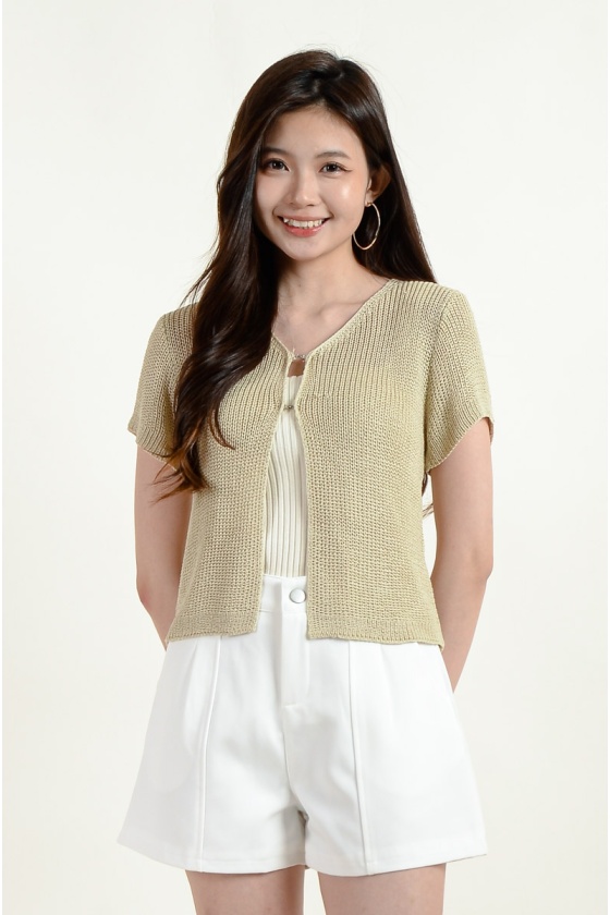 Nalani Knitted Cape Top - Khaki