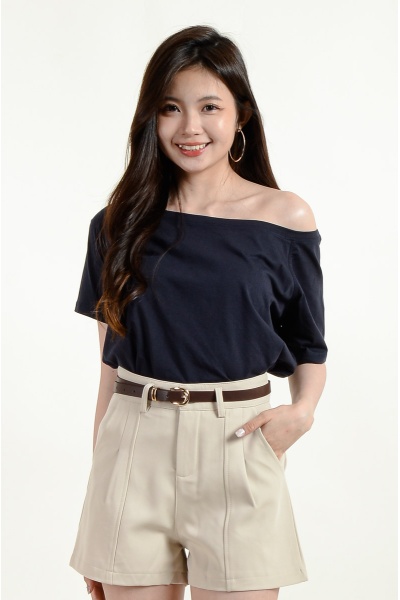 Kinley Toga Shoulder Tee - Navy