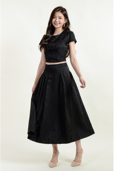 Monroe Embossed Skirt - Black