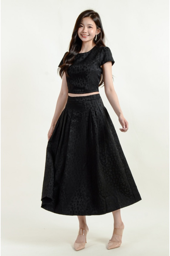Monroe Embossed Skirt - Black