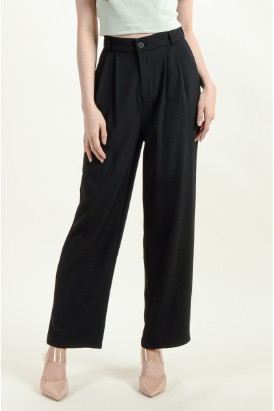Alanna Basic Palazzo Pants - Black