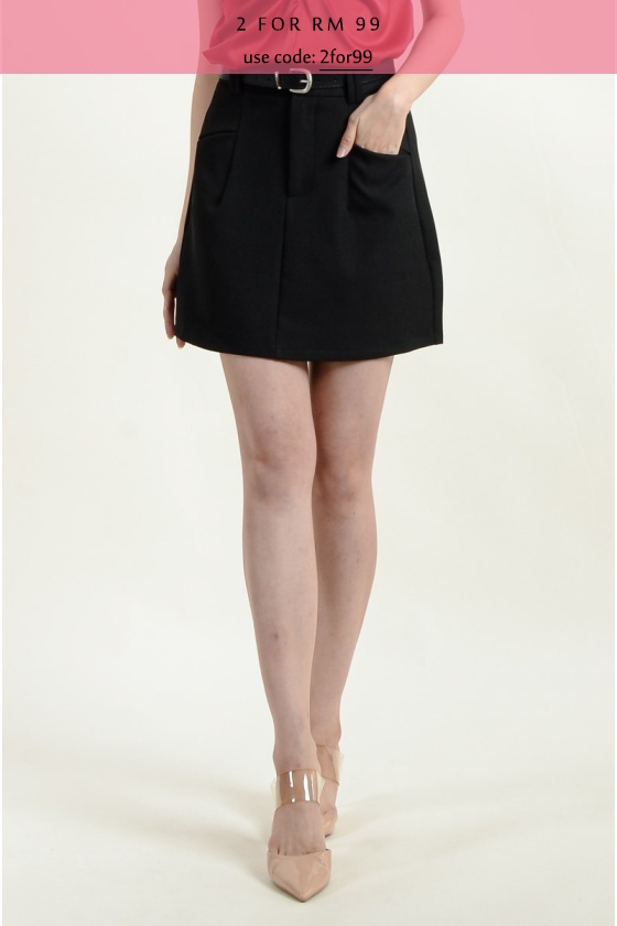 Blaire A-Line Skort - Black